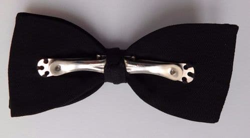 Black Tenax bow tie clip on vintage 1960s plain black formal funeral wear